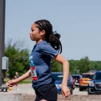 A participant running.